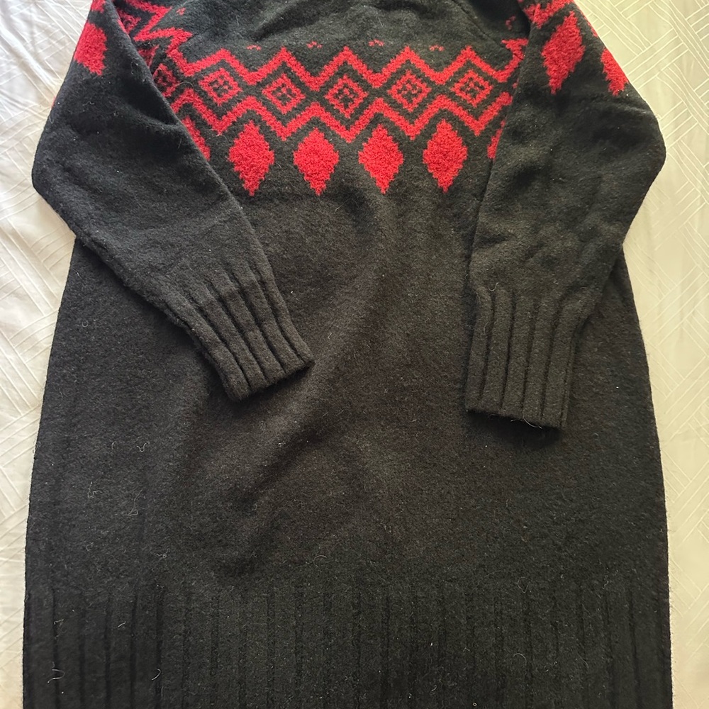 Banana Republic Black and Red wool mix Mini Dress